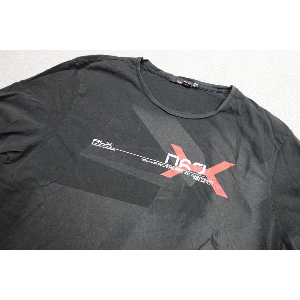 RLX Ralph Lauren Shirt Mens Large Black Graphic Tee Short Sleeve RLX Logo Soft